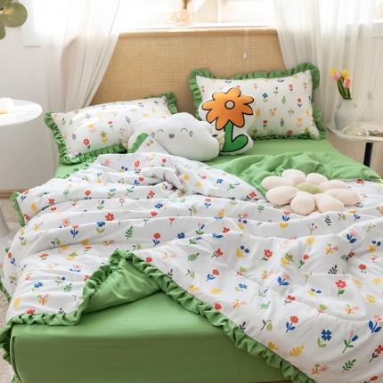 红粉佳人 2021新款韩版洛卡棉水洗棉夏被 春天里