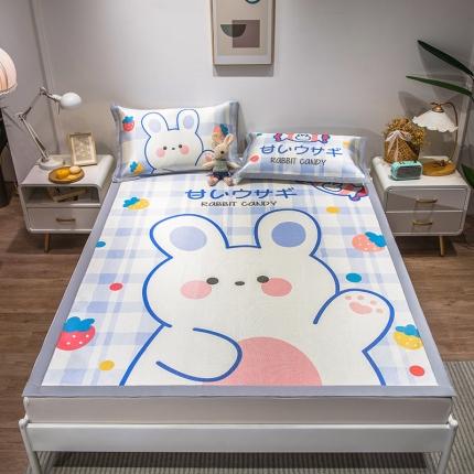 91家纺网 家纺一手货源 找家纺 （总）懒猫 2021新款宽边大版冰丝凉席