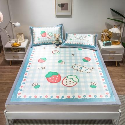 91家纺网 家纺一手货源 找家纺 （总）懒猫 2021新款宽边大版冰丝凉席