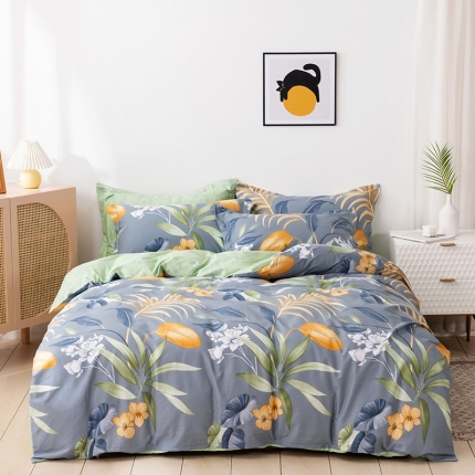 91家纺网 家纺一手货源 找家纺 （总2）星期三 2021新款花卉系列全棉13372四件套（加老板微信有会员价）