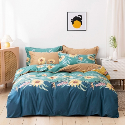 91家纺网 家纺一手货源 找家纺 （总2）星期三 2021新款花卉系列全棉13372四件套（加老板微信有会员价）