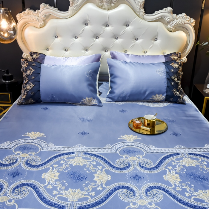 91家纺网 家纺一手货源 找家纺 ds生活馆 2021新款欧式床裙款冰丝席凉席 安吉丽