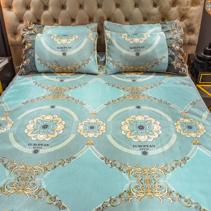 91家纺网 家纺一手货源 找家纺 ds生活馆 2021新款欧式床裙款冰丝席凉席 华尔兹