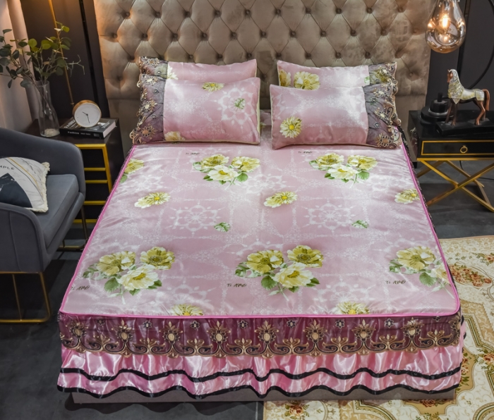 91家纺网 家纺一手货源 找家纺 ds生活馆 2021新款欧式床裙款冰丝席凉席 曼妙舞姿