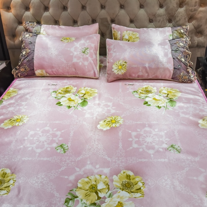 91家纺网 家纺一手货源 找家纺 ds生活馆 2021新款欧式床裙款冰丝席凉席 曼妙舞姿