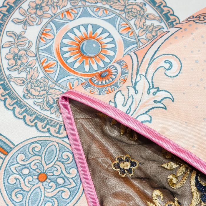 91家纺网 家纺一手货源 找家纺 ds生活馆 2021新款欧式床裙款冰丝席凉席 维纳斯粉