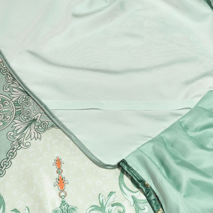 91家纺网 家纺一手货源 找家纺 ds生活馆 2021新款欧式床裙款冰丝席凉席 维纳斯绿