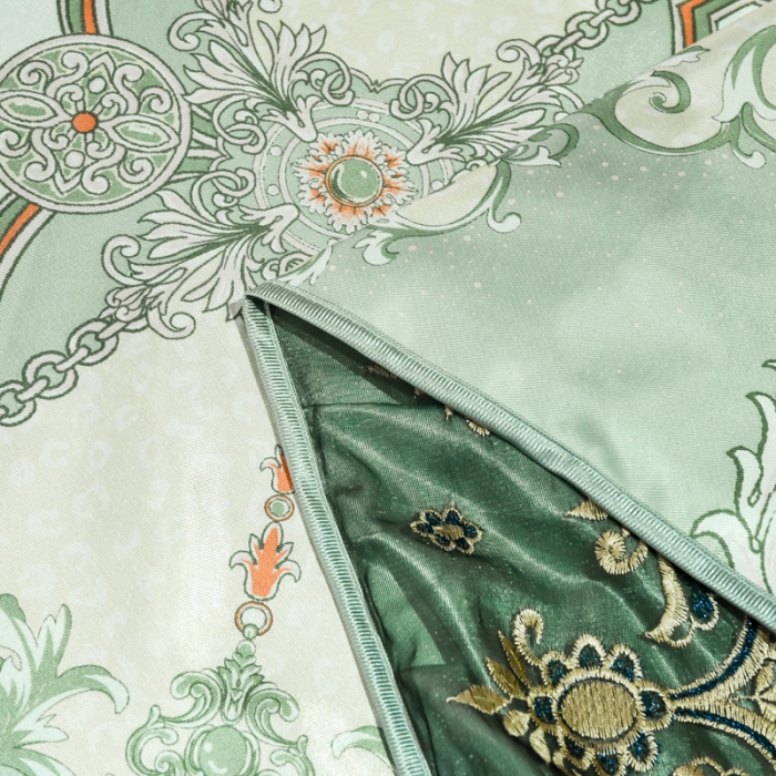 91家纺网 家纺一手货源 找家纺 ds生活馆 2021新款欧式床裙款冰丝席凉席 维纳斯绿