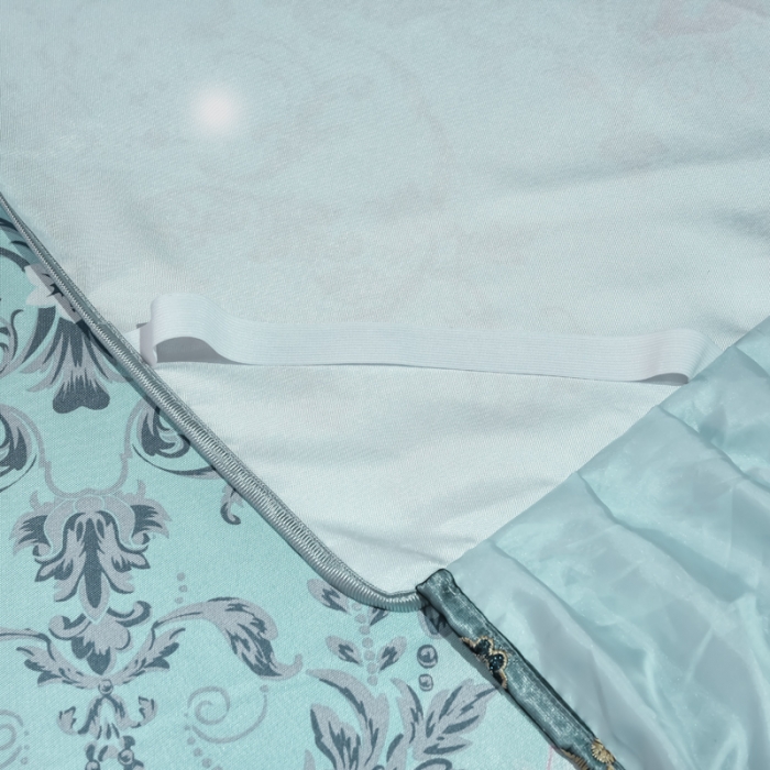 91家纺网 家纺一手货源 找家纺 ds生活馆 2021新款欧式床裙款冰丝席凉席 悉尼蓝