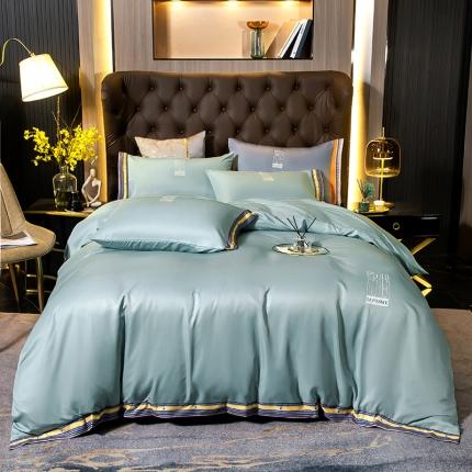 91家纺网 家纺一手货源 找家纺 （总）莎臣豹 2025新款丝芙妮水洗真丝天丝刺绣四件套