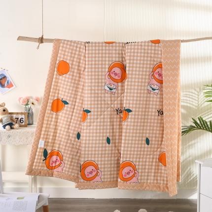 91家纺网 家纺一手货源 找家纺 仟网汇 2021新款全棉夏被 猪猪桃