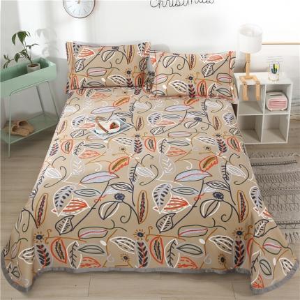 91家纺网 家纺一手货源 找家纺 （总）森麻艾草助眠老粗布凉席全棉肌理纹加厚床单空调软席