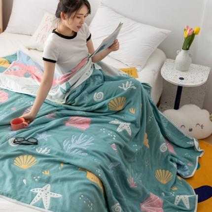 91家纺网 家纺一手货源 找家纺 （总）朴尔家纺 2021新款卡漫风格全棉六层纱毛巾被