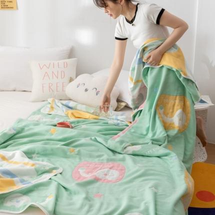 91家纺网 家纺一手货源 找家纺 （总）朴尔家纺 2021新款卡漫风格全棉六层纱毛巾被