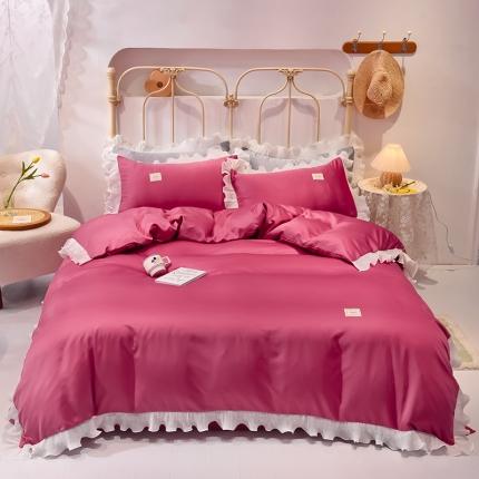 91家纺网 家纺一手货源 找家纺 （总）艾米 2025新款水洗真丝雪纺花边揽梦系列四件套