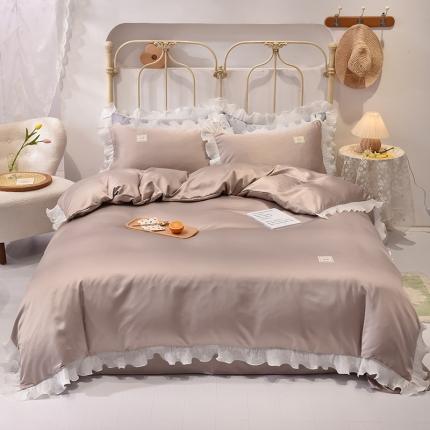 91家纺网 家纺一手货源 找家纺 （总）艾米 2025新款水洗真丝雪纺花边揽梦系列四件套