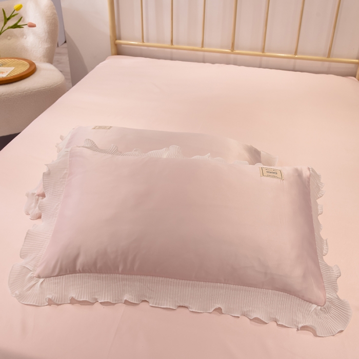 91家纺网 家纺一手货源 找家纺 （总）艾米 2025新款水洗真丝雪纺花边揽梦系列四件套