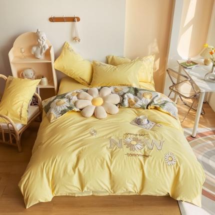 91家纺网 家纺一手货源 找家纺 （总）眠屿家纺 2021新款水洗棉绣花四件套