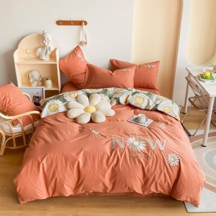 91家纺网 家纺一手货源 找家纺 （总）眠屿家纺 2021新款水洗棉绣花四件套