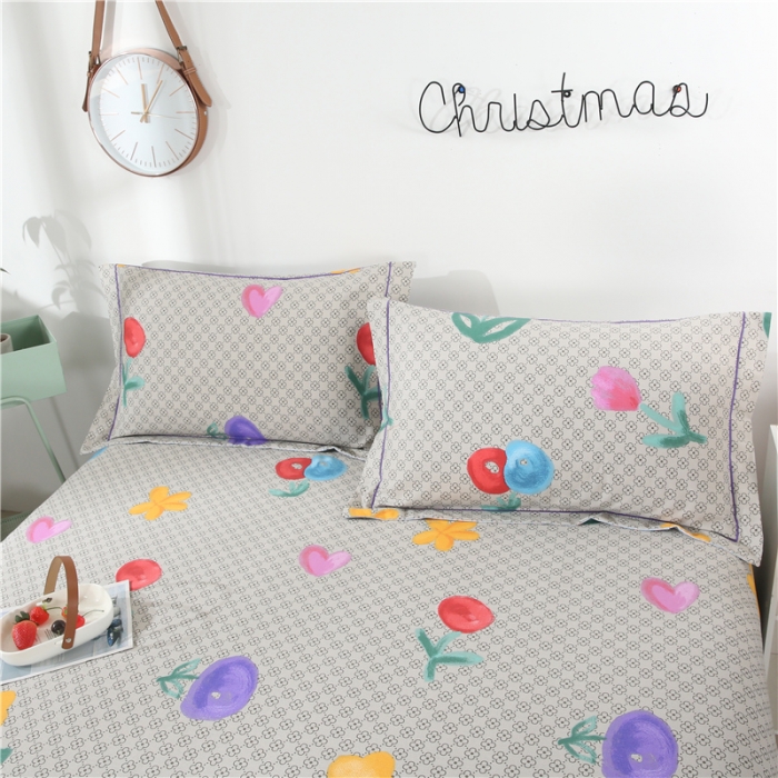 91家纺网 家纺一手货源 找家纺 森麻艾草助眠老粗布凉席全棉肌理纹加厚床单空调软席柠檬恋花灰