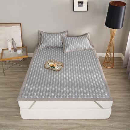 91家纺网 家纺一手货源 找家纺 涞澳家纺 2021新款凉席三件套-千鸟格 千鸟格-深灰