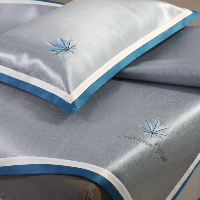 91家纺网 家纺一手货源 找家纺 涞澳家纺 2021新款凉席三件套-枫叶 枫叶-蓝