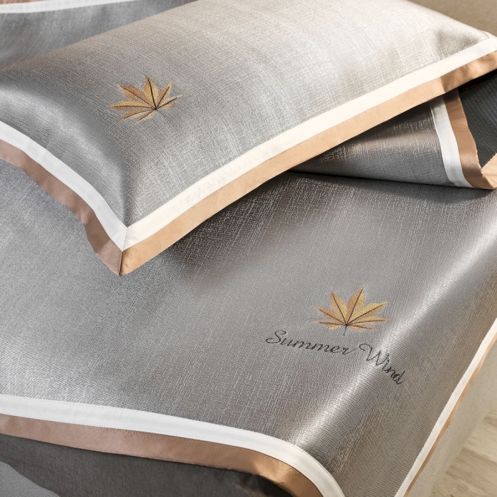 91家纺网 家纺一手货源 找家纺 涞澳家纺 2021新款凉席三件套-枫叶 枫叶-咖