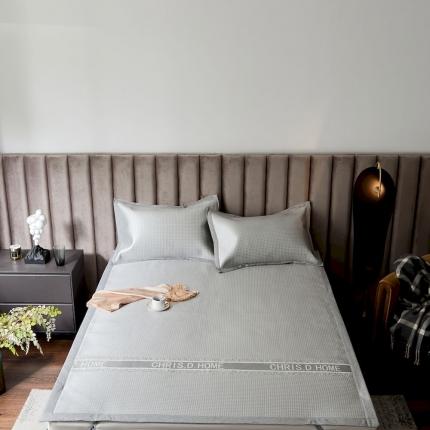 91家纺网 家纺一手货源 找家纺 涞澳家纺 2021新款凉席三件套-时尚  小格纹-灰