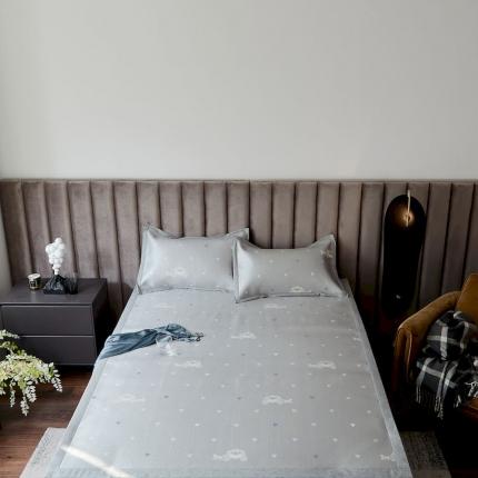 涞澳家纺 2021新款凉席三件套-时尚  爱心-灰