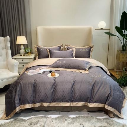 91家纺网 家纺一手货源 找家纺 馨蕊家居 2021新款100支奥斯汀全棉四件套 奥斯汀-深灰