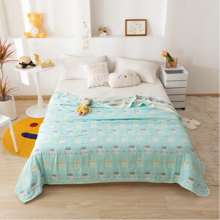 91家纺网 家纺一手货源 找家纺 朴尔家纺 2021新款卡通系全棉六层纱毛巾 土拨鼠-绿