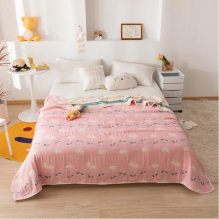 91家纺网 家纺一手货源 找家纺 朴尔家纺 2021新款卡通系全棉六层纱毛巾 一米阳光-粉