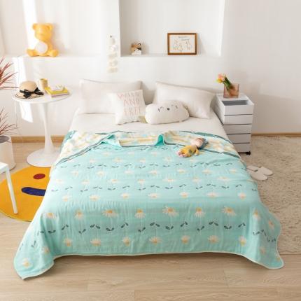 91家纺网 家纺一手货源 找家纺 朴尔家纺 2021新款卡通系全棉六层纱毛巾 一米阳光-绿