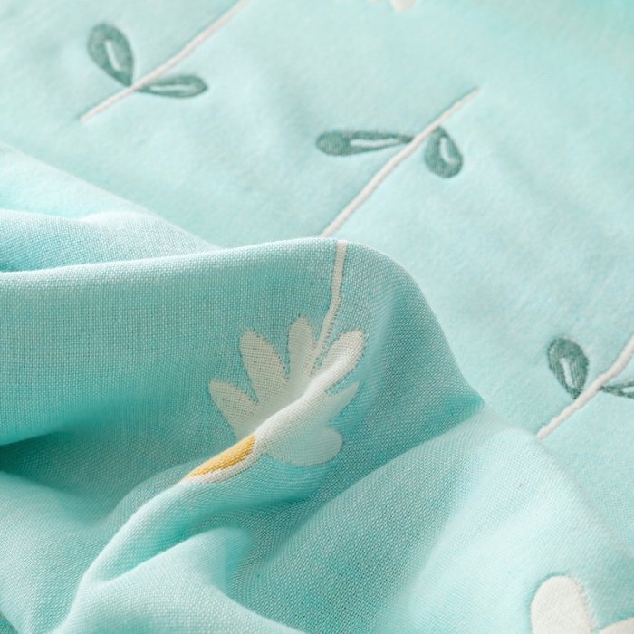 91家纺网 家纺一手货源 找家纺 朴尔家纺 2021新款卡通系全棉六层纱毛巾 一米阳光-绿