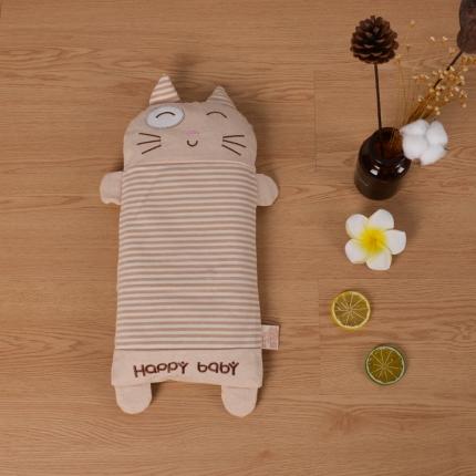 允泰乳胶 新款新生儿定型枕彩棉全荞麦定型枕卡通 条纹款-小猫