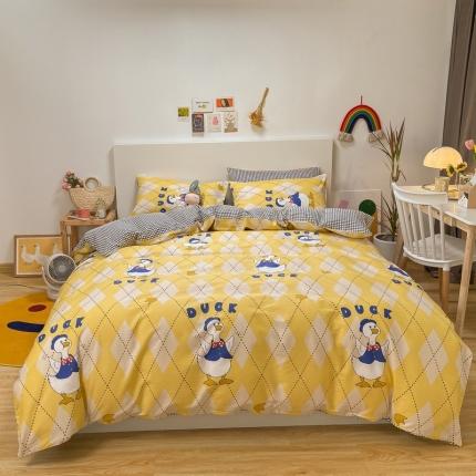 91家纺网 家纺一手货源 找家纺 金丝鸟 2021新款全棉四件套 发财鸭