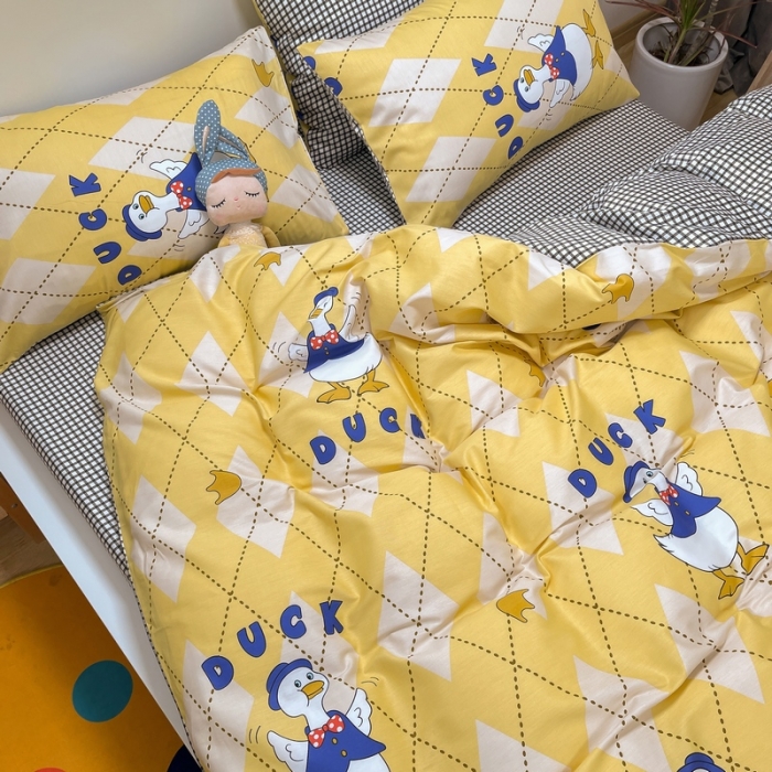 91家纺网 家纺一手货源 找家纺 金丝鸟 2021新款全棉四件套 发财鸭