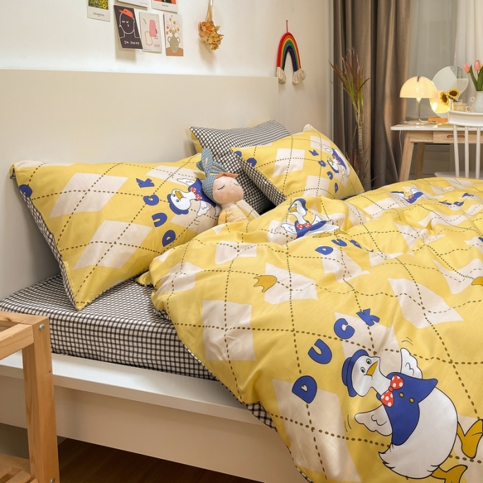 91家纺网 家纺一手货源 找家纺 金丝鸟 2021新款全棉四件套 发财鸭