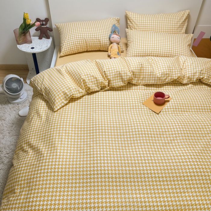 91家纺网 家纺一手货源 找家纺 金丝鸟 2021新款全棉四件套 依恋