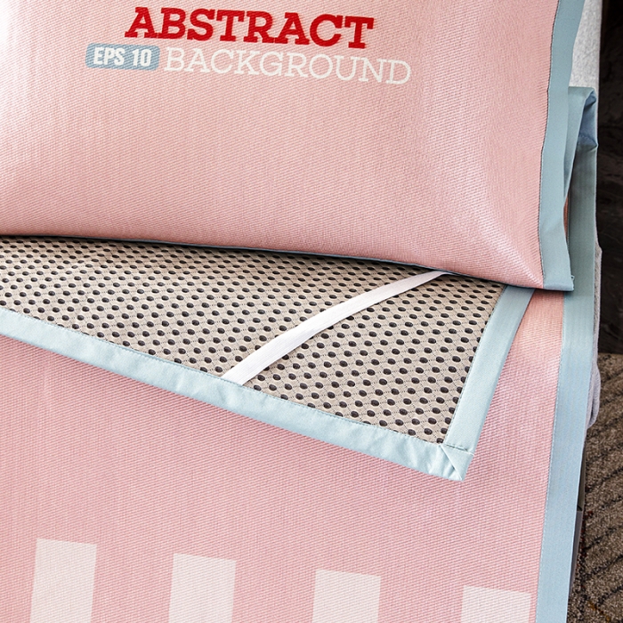 91家纺网 家纺一手货源 找家纺 小芽家居 2024新款冰丝斜纹提花凉席三件套 洛丽塔-粉