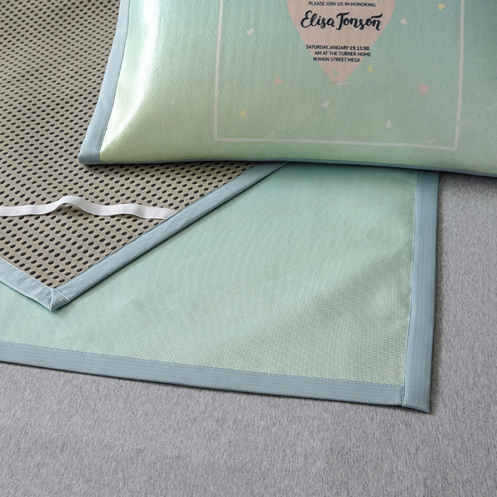 91家纺网 家纺一手货源 找家纺 小芽家居 2024新款冰丝斜纹提花凉席三件套 最美如初