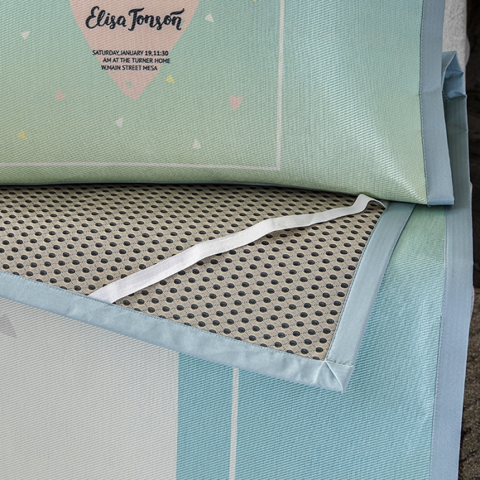 91家纺网 家纺一手货源 找家纺 小芽家居 2024新款冰丝斜纹提花凉席三件套 最美如初