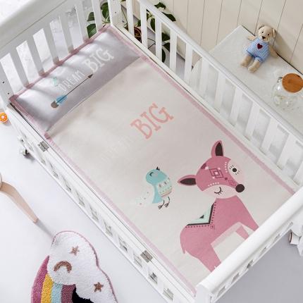 小芽家居 2024新款儿童冰丝凉席卡通 粉红小鹿