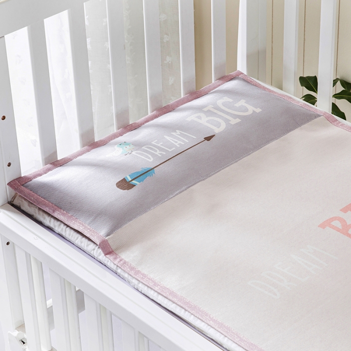 91家纺网 家纺一手货源 找家纺 小芽家居 2024新款儿童冰丝凉席卡通 粉红小鹿