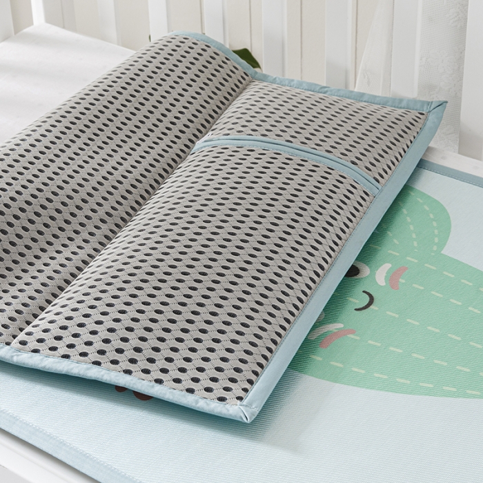 91家纺网 家纺一手货源 找家纺 小芽家居 2024新款儿童冰丝凉席卡通 加油仙人掌