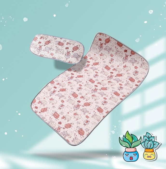 91家纺网 家纺一手货源 找家纺 小芽家居 2024新款儿童乳胶凉席卡通 奔跑小羊