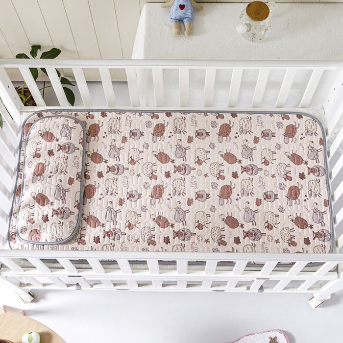 91家纺网 家纺一手货源 找家纺 小芽家居 2024新款儿童乳胶凉席卡通 奔跑小羊