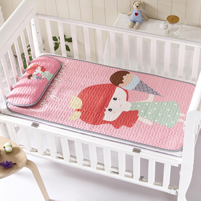 91家纺网 家纺一手货源 找家纺 小芽家居 2024新款儿童乳胶凉席卡通 冰淇淋女孩