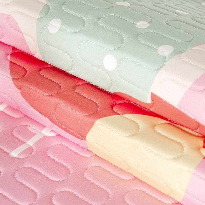 91家纺网 家纺一手货源 找家纺 小芽家居 2024新款儿童乳胶凉席卡通 冰淇淋女孩