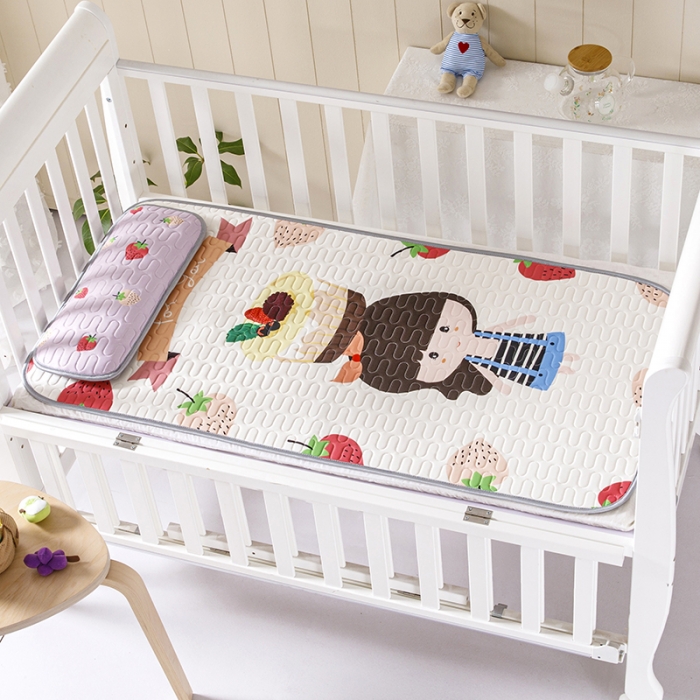 91家纺网 家纺一手货源 找家纺 小芽家居 2024新款儿童乳胶凉席卡通 草莓蛋糕